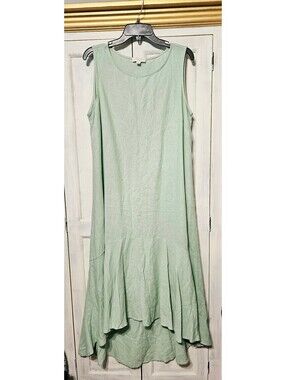cynthia rowley green linen dress | Dresses | Cynthia Rowley Blend Cowl Neck Midi Cocoon Lagenlook Mustard Medium SCH006193